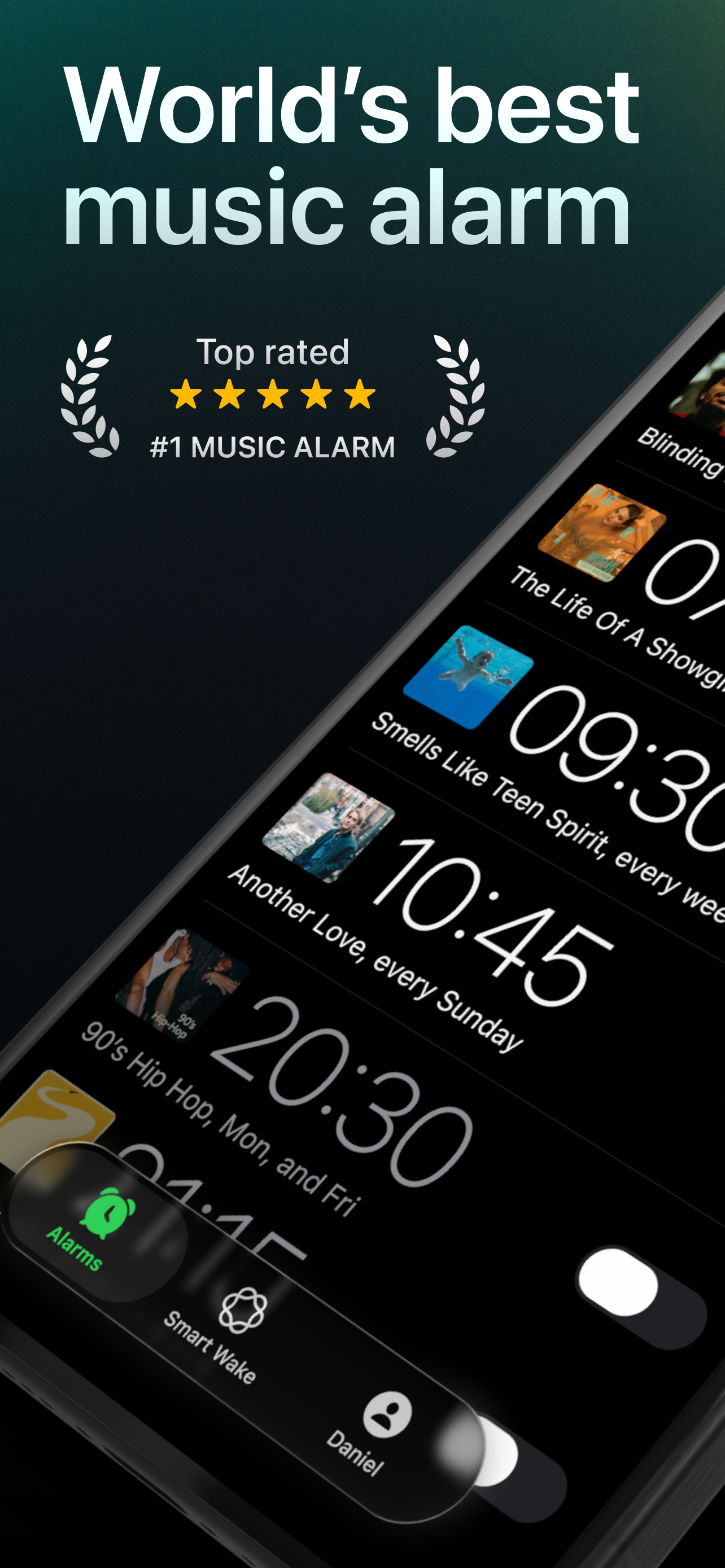 Alarmify home screen showing active alarm